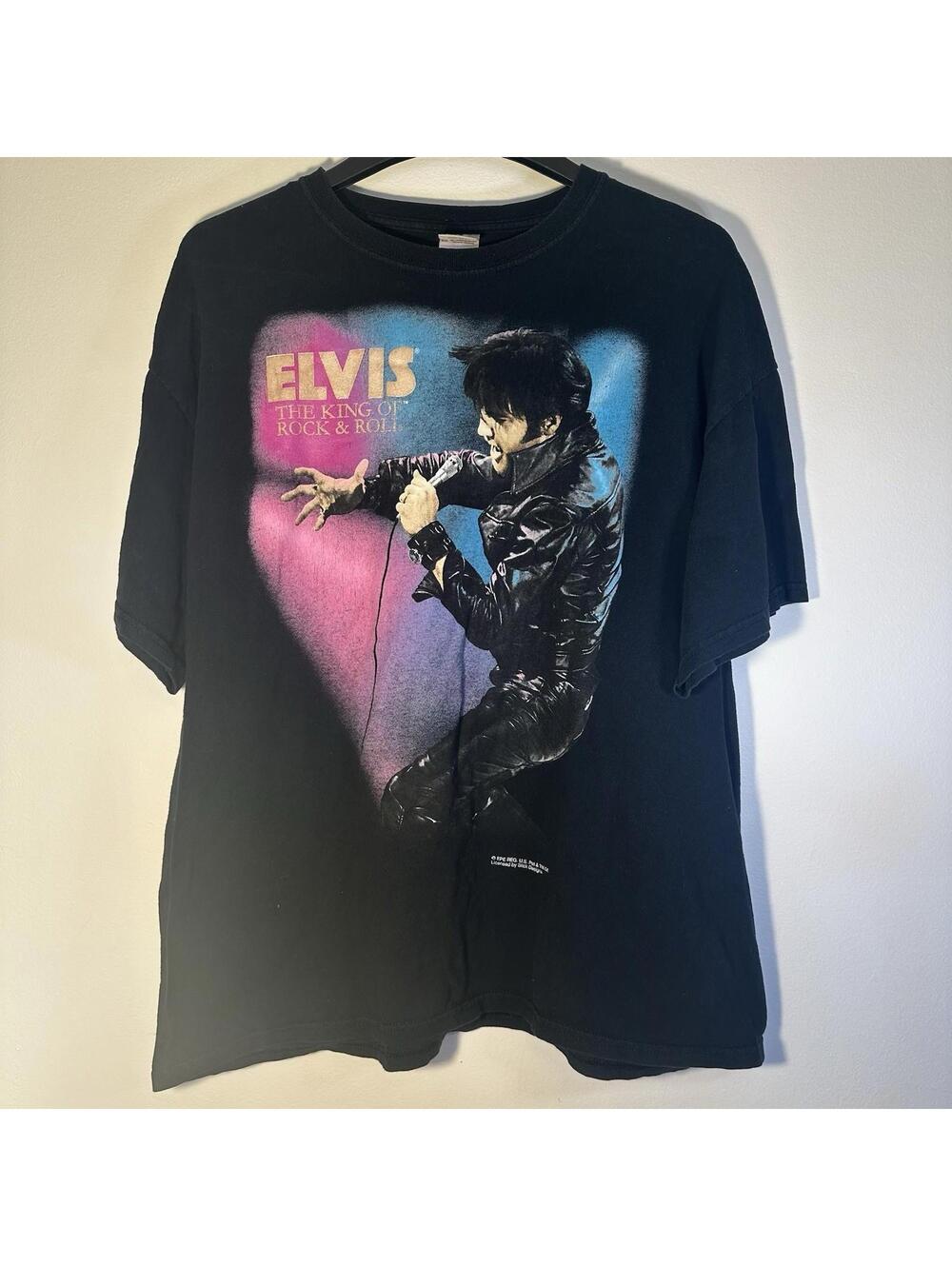 Men’s Vintage ELVIS PRESLEY The King Of Rock And Roll Black 68 COMEBACK T-SHIRT